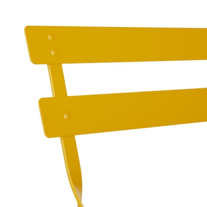 Guinguette - Chaises à dîner de jardin pliables en métal jaune (x2) – Image 4