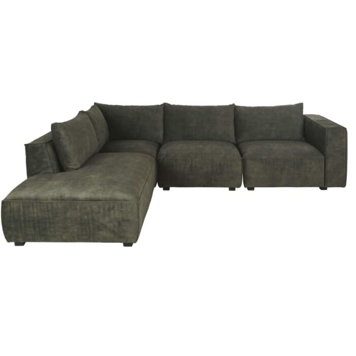 Barack - Green marbled velvet modular sofa chair – Image 7