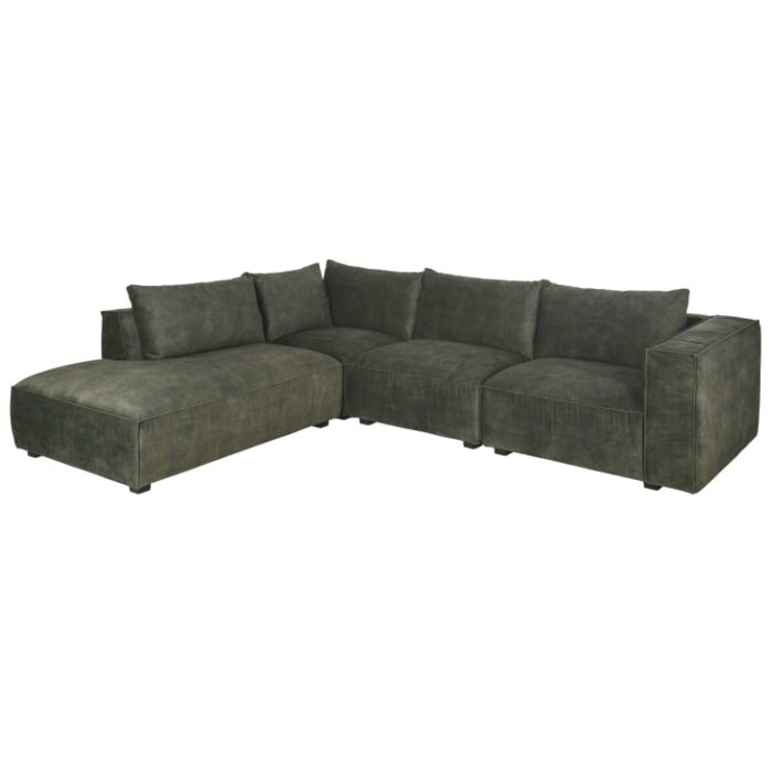 Barack - Green marbled velvet modular sofa chair – Image 8