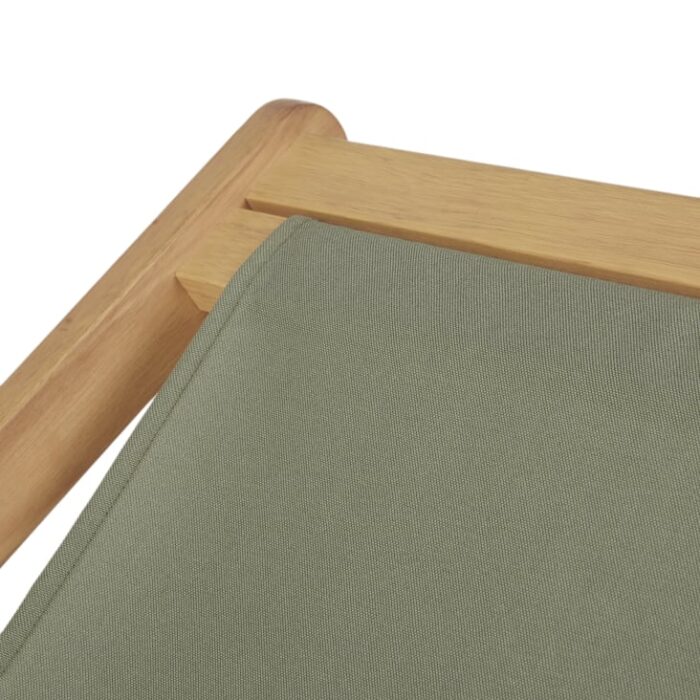 Panama - Chilienne en bois d'eucalyptus et toile en polyester recyclé vert kaki – Image 4