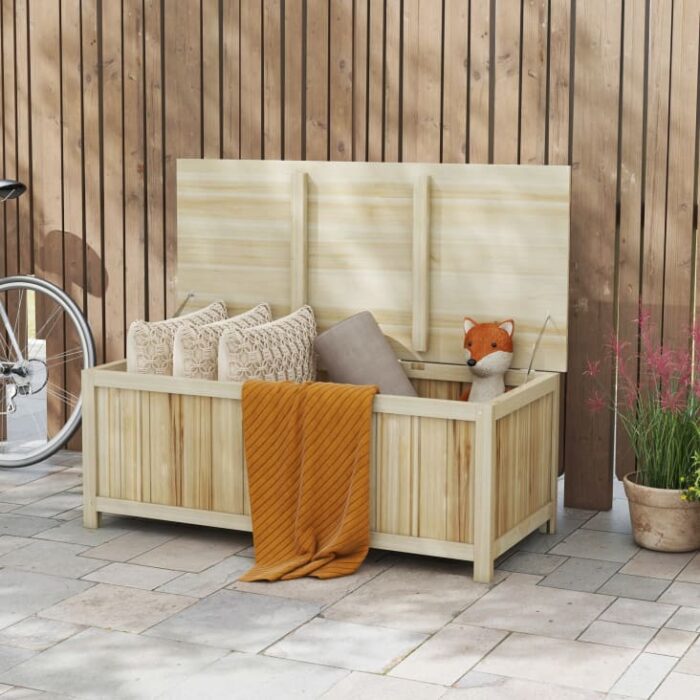 Outsunny - Coffre de rangement extérieur 172L - dim. 120L x 55l x 45H cm - bois – Image 3