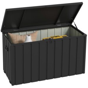 Outsunny - Coffre de rangement malle de jardin capacité 450l en métal anthracite