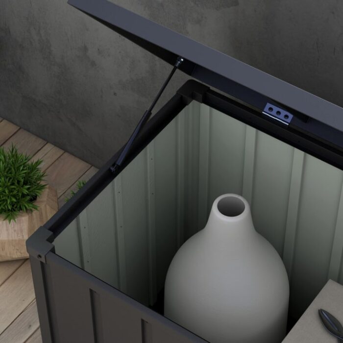 Outsunny - Coffre de rangement malle de jardin capacité 450l en métal anthracite – Image 6