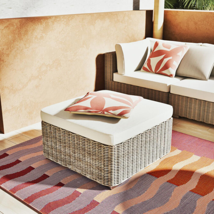 GARIN - Coussin de jardin tissé beige 45x45 – Image 4