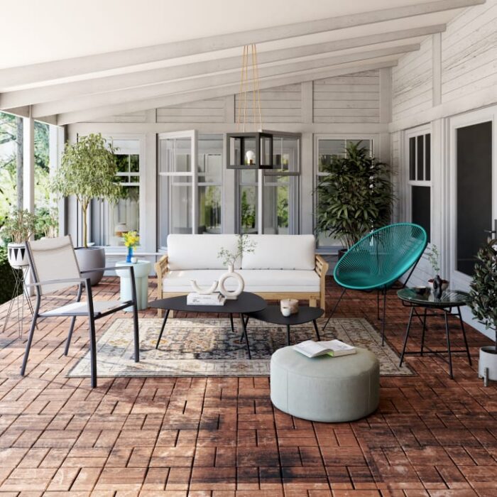 Isili - Fauteuil à dîner de jardin en aluminium gris anthracite – Image 8