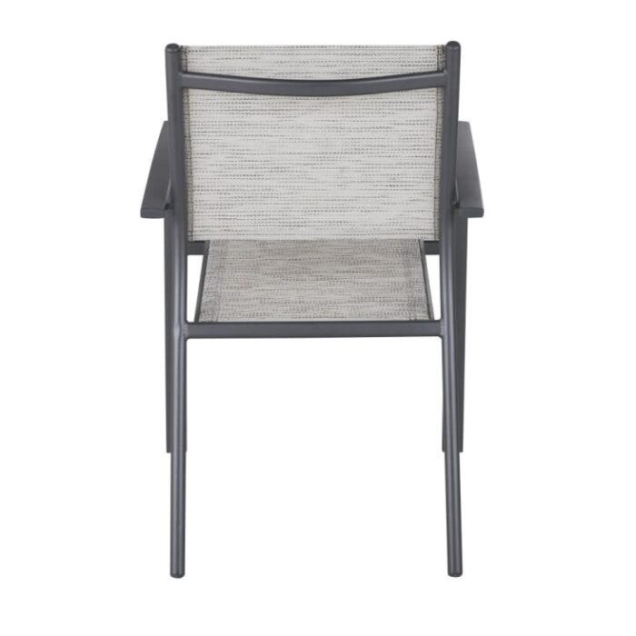 Isili - Fauteuil à dîner de jardin en aluminium gris anthracite – Image 4