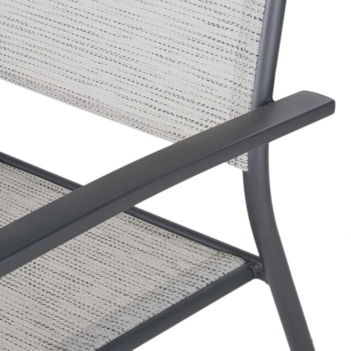 Isili - Fauteuil à dîner de jardin en aluminium gris anthracite – Image 5