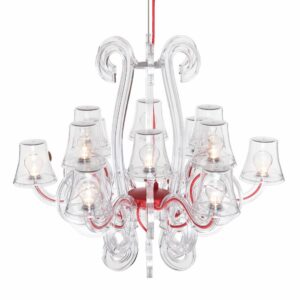 Lustre ROCKCOCO 12.0, Transparent et rouge