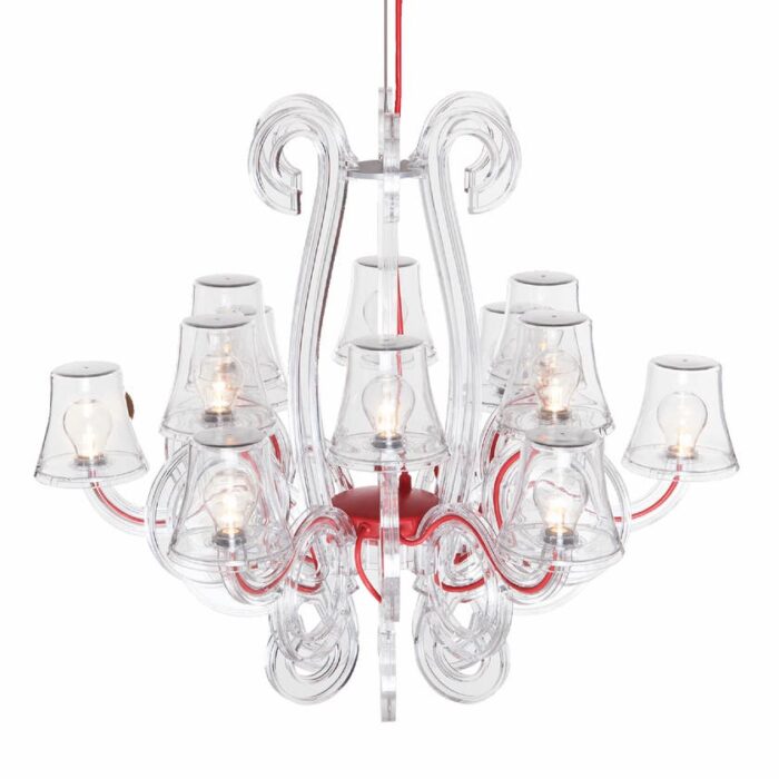 Lustre ROCKCOCO 12.0, Transparent et rouge