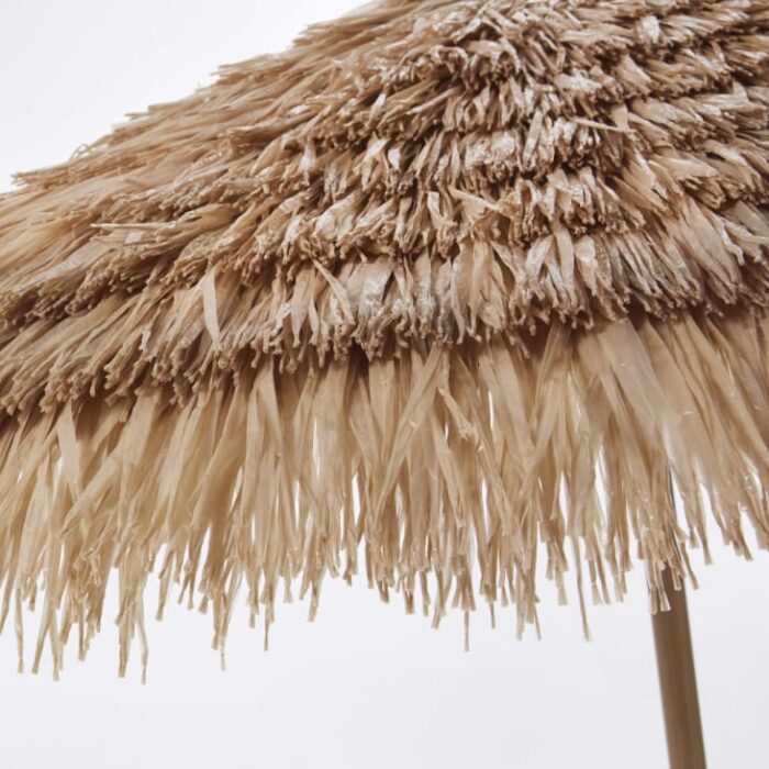 Paillotte - Parasol 2,5x2,5 en métal imitation bois avec franges coloris naturel – Image 4