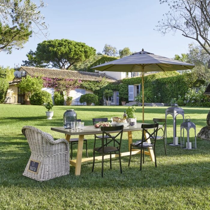 Palma - Parasol inclinable 3x3m en aluminium toile taupe – Image 4