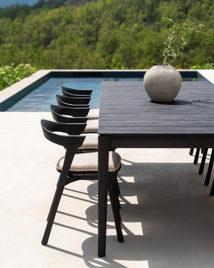 Table d'extérieur en teck BOK Teck noir, 162 x 80 x H.76 cm – Image 7