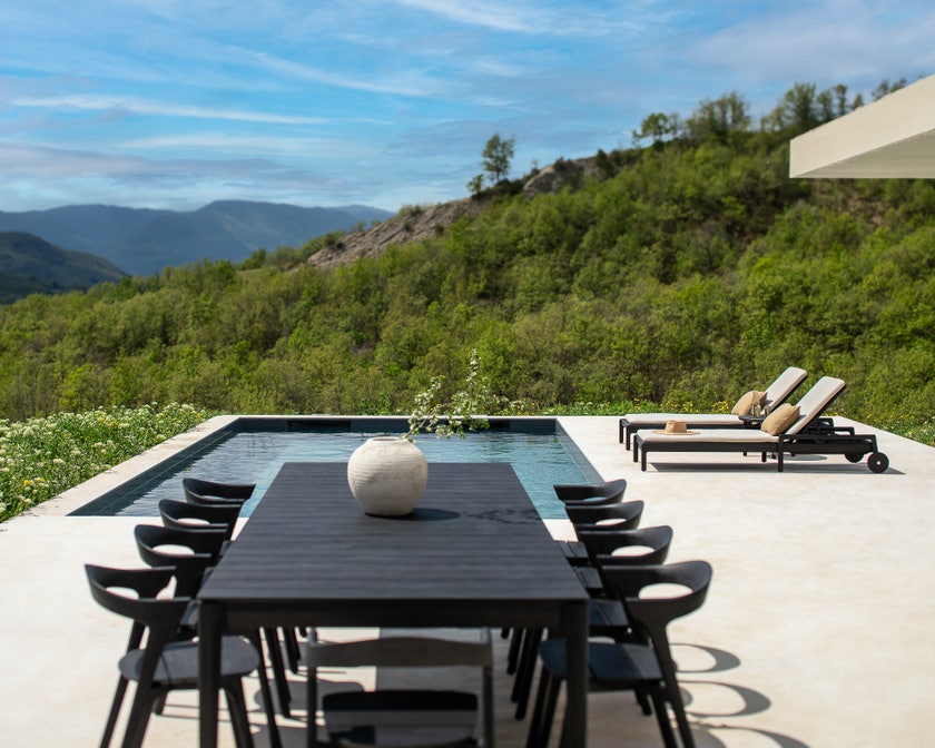 Table d'extérieur en teck BOK Teck noir, 162 x 80 x H.76 cm – Image 5