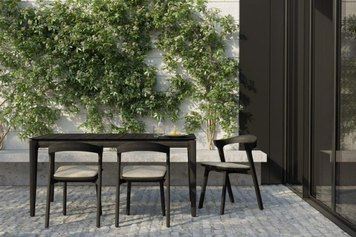 Table d'extérieur en teck BOK Teck noir, 162 x 80 x H.76 cm – Image 6