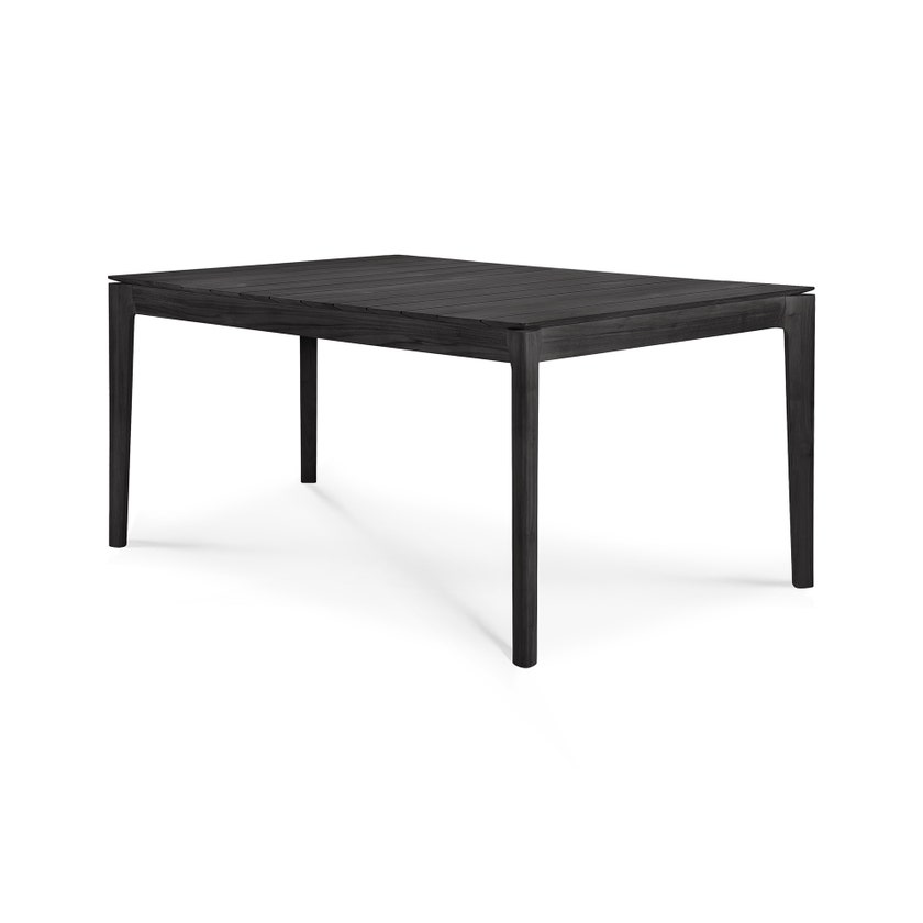 Table d'extérieur en teck BOK Teck noir, 162 x 80 x H.76 cm