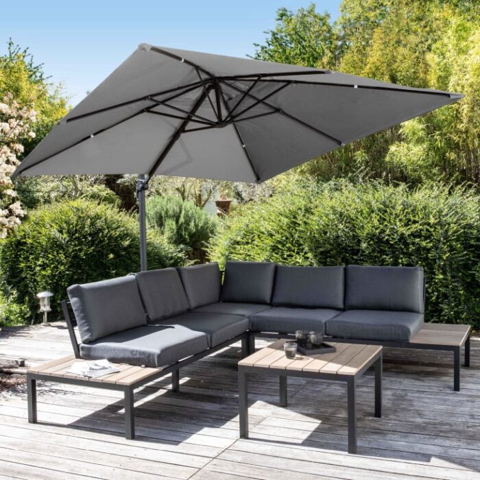 Malaga - Toile pour parasol déporté 3x3m anthracite - Malaga, Brescia et Palma – Image 2